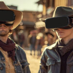 Two people are transported to the Old West with the power of VR