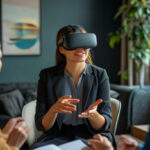 An event planner shows her clients VR